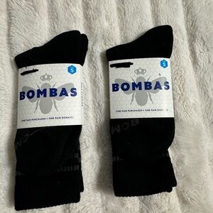 Lot of Two Bombas Women’s Size 4-7.5/ Youth Size 9-4 Solid Black Calf Socks